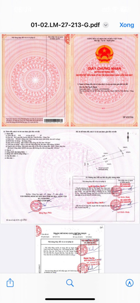 Đất nền xã Phước Hải - Đối diện hồ Bút Thiền 149m2 sẵn 80m2 thổ cư nở hậu