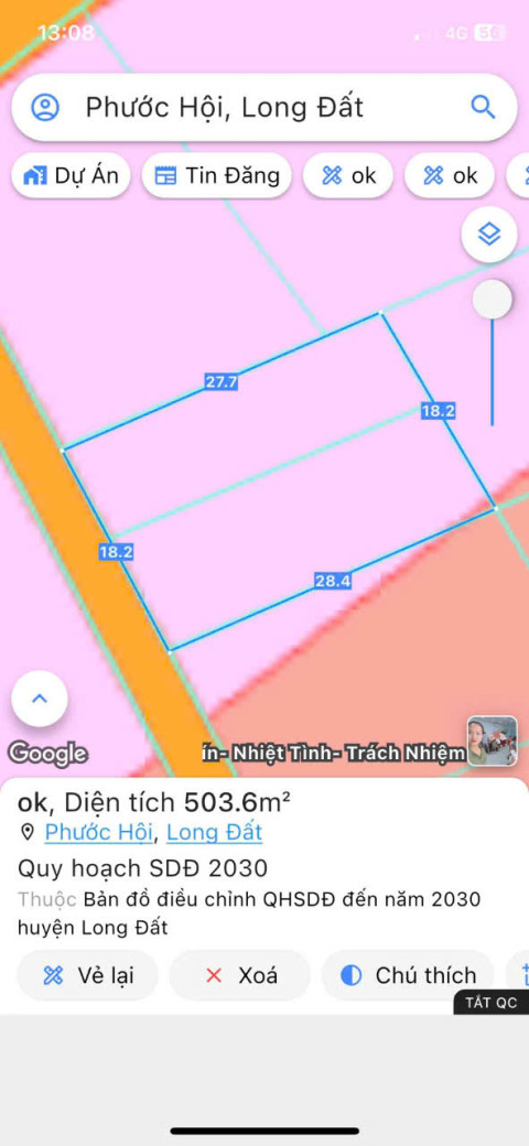Bán nhà vườn ven biển Phước Hải. Diện tích 500m2 có 18m mặt tiền giá 3,2 tỷ